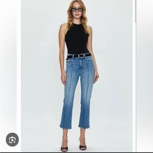 Pistola Essence  Cropped Straight Leg Jeans in Light Blue